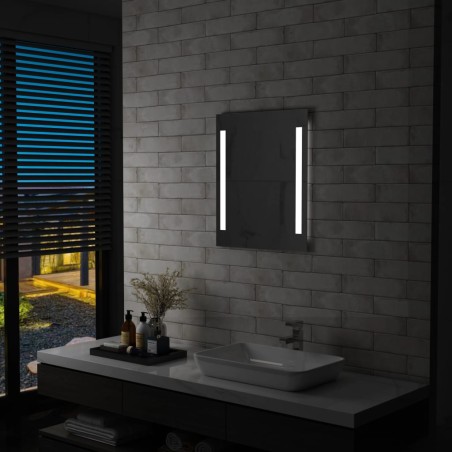 vidaXL Badezimmer-Wandspiegel mit LED und Ablage 50×70 cm