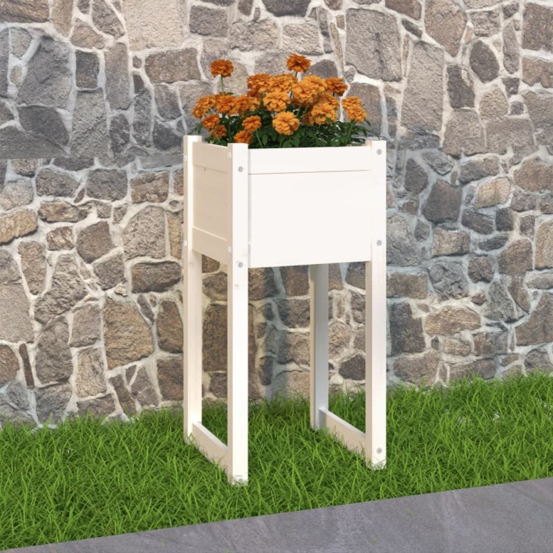 vidaXL Pflanzkübel Weiß 40x40x81 cm Massivholz Kiefer vidaXL Pflanzkübel Weiß 40x40x81 cm Massivholz Kiefer