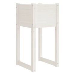 vidaXL Pflanzkübel Weiß 40x40x81 cm Massivholz Kiefer