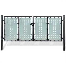 vidaXL Zauntor (Einzeltor) Schwarz 300x175 cm 