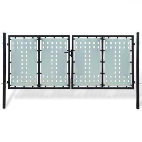 vidaXL Zauntor (Einzeltor) Schwarz 300x175 cm 