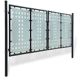 vidaXL Zauntor (Einzeltor) Schwarz 300x175 cm 