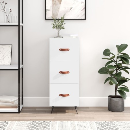 vidaXL Sideboard Hochglanz-Weiß 34,5x34x90 cm Holzwerkstoff
