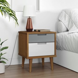 vidaXL Nachttisch MOLDE Braun 40x35x48 cm Massivholz Kiefer