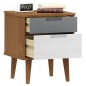 vidaXL Nachttisch MOLDE Braun 40x35x48 cm Massivholz Kiefer