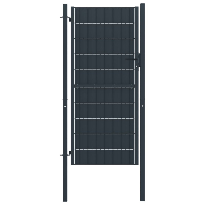 vidaXL Zauntor PVC und Stahl 100x204 cm Anthrazit vidaXL Zauntor PVC und Stahl 100x204 cm Anthrazit