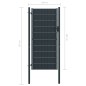 vidaXL Zauntor PVC und Stahl 100x204 cm Anthrazit vidaXL Zauntor PVC und Stahl 100x204 cm Anthrazit