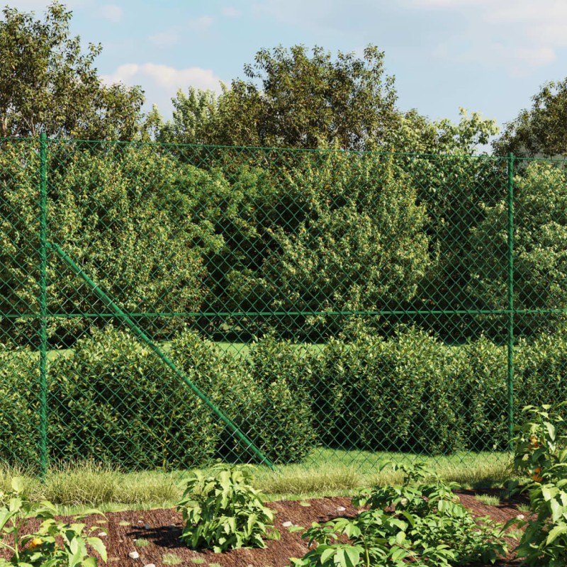 vidaXL Maschendrahtzaun mit Bodenflansch Grün 1,6x25 m vidaXL Maschendrahtzaun mit Bodenflansch Grün 1,6x25 m