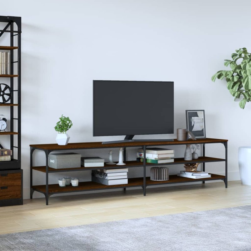vidaXL TV-Schrank Braun Eiche 200x30x50 cm Holzwerkstoff und Metall vidaXL TV-Schrank Braun Eiche 200x30x50 cm Holzwerkstoff und Metall