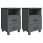 vidaXL Nachttische HAMAR 2 Stk. Dunkelgrau 40x35x62 cm Massivholz vidaXL Nachttische HAMAR 2 Stk. Dunkelgrau 40x35x62 cm Massivholz