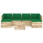 vidaXL 7-tlg. Garten-Lounge-Set mit Kissen Grün Imprägniertes Holz vidaXL 7-tlg. Garten-Lounge-Set mit Kissen Grün Imprägniertes Holz