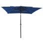 vidaXL Sonnenschirm mit Aluminium-Mast 3-lagig Azurblau 2,5x2,5 m vidaXL Sonnenschirm mit Aluminium-Mast 3-lagig Azurblau 2,5x2,5 m
