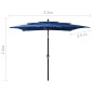 vidaXL Sonnenschirm mit Aluminium-Mast 3-lagig Azurblau 2,5x2,5 m vidaXL Sonnenschirm mit Aluminium-Mast 3-lagig Azurblau 2,5x2,5 m