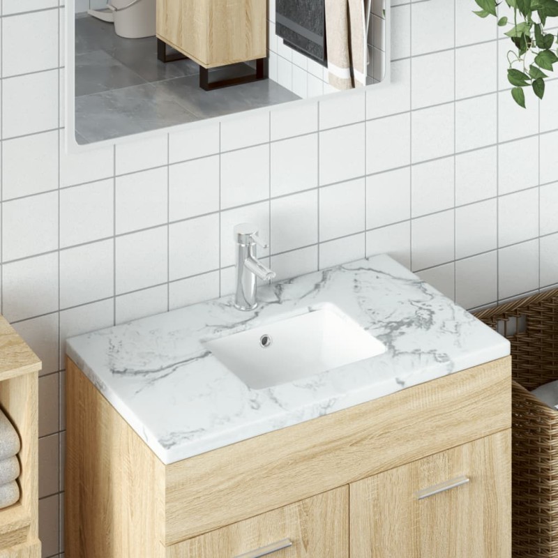 Waschbecken Weiß 39x30x18,5 cm Rechteckig Keramik Waschbecken Weiß 39x30x18,5 cm Rechteckig Keramik