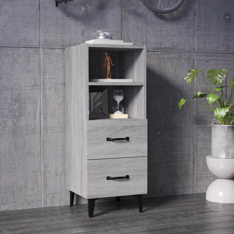 vidaXL Sideboard Grau Sonoma 34,5x34x90 cm Holzwerkstoff vidaXL Sideboard Grau Sonoma 34,5x34x90 cm Holzwerkstoff