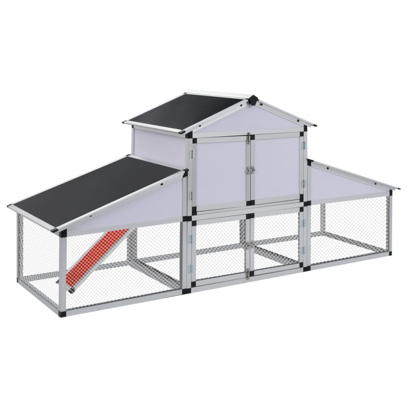 vidaXL Hühnerstall mit Freilaufgehege und Nistkasten Aluminium vidaXL Hühnerstall mit Freilaufgehege und Nistkasten Aluminium