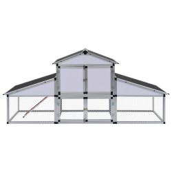 vidaXL Hühnerstall mit Freilaufgehege und Nistkasten Aluminium