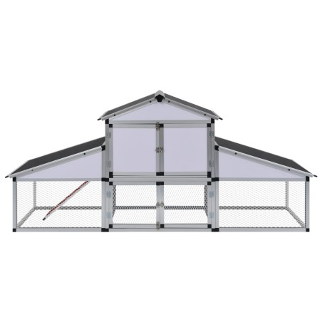 vidaXL Hühnerstall mit Freilaufgehege und Nistkasten Aluminium