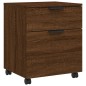vidaXL Mobiler Aktenschrank mit Rollen Braun Eichen-Optik 45x38x54 cm vidaXL Mobiler Aktenschrank mit Rollen Braun Eichen-Optik 45x38x54 cm