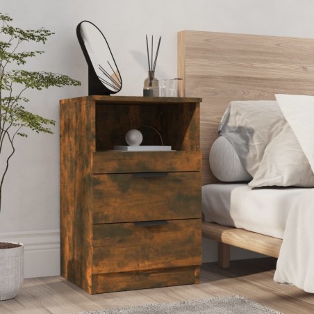 vidaXL Nachttisch Räuchereiche Holzwerkstoff