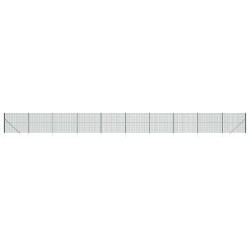 vidaXL Maschendrahtzaun mit Bodenhülsen Grün 1,4x25 m