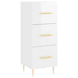 vidaXL Sideboard Hochglanz-Weiß 34,5x34x90 cm Holzwerkstoff