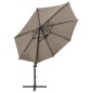 vidaXL Ampelschirm mit Mast und LED-Beleuchtung Taupe 300 cm vidaXL Ampelschirm mit Mast und LED-Beleuchtung Taupe 300 cm