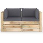 vidaXL 2-Sitzer Outdoor-Sofa mit Kissen Grün Imprägniertes Holz vidaXL 2-Sitzer Outdoor-Sofa mit Kissen Grün Imprägniertes Holz