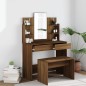 vidaXL Schminktisch mit Spiegel Braun Eichen-Optik 96x40x142 cm vidaXL Schminktisch mit Spiegel Braun Eichen-Optik 96x40x142 cm