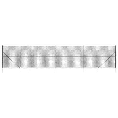 vidaXL Maschendrahtzaun mit Bodenhülsen Anthrazit 1,6x10 m