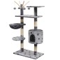 vidaXL Katzen-Kratzbaum 125 cm Grau mit Pfoten-Aufdruck vidaXL Katzen-Kratzbaum 125 cm Grau mit Pfoten-Aufdruck