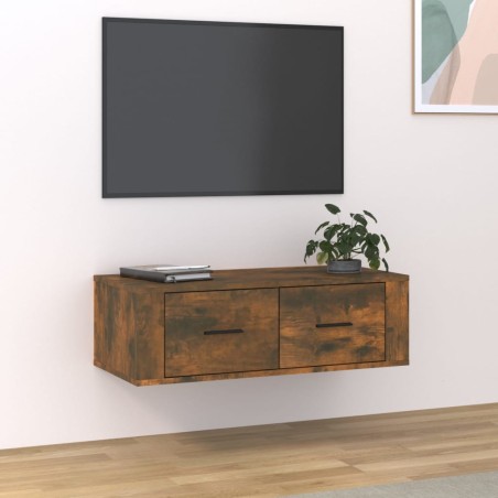 vidaXL TV-Wandschrank Räuchereiche 80x36x25 cm Holzwerkstoff