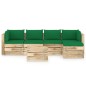 vidaXL 6-tlg. Garten-Lounge-Set mit Kissen Grün Imprägniertes Holz vidaXL 6-tlg. Garten-Lounge-Set mit Kissen Grün Imprägniertes Holz