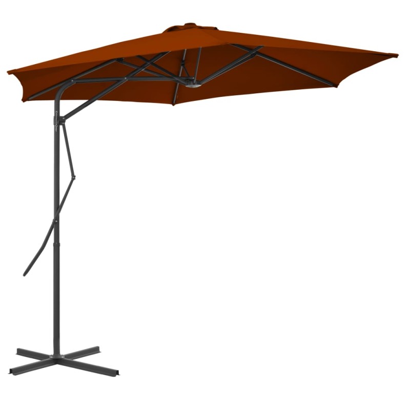 vidaXL Sonnenschirm mit Stahlmast Terracotta-Rot 300x230 cm vidaXL Sonnenschirm mit Stahlmast Terracotta-Rot 300x230 cm