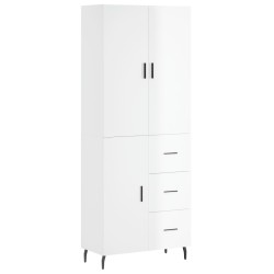 Highboard Hochglanz-Weiß 69,5x34x180 cm Holzwerkstoff