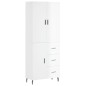 Highboard Hochglanz-Weiß 69,5x34x180 cm Holzwerkstoff Highboard Hochglanz-Weiß 69,5x34x180 cm Holzwerkstoff
