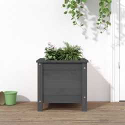 vidaXL Pflanzkübel Grau 40x40x39 cm Massivholz Kiefer