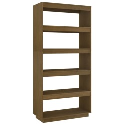 vidaXL Bücherregal/Raumteiler Honigbraun 80x35x167 Massivholz Kiefer
