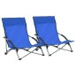 vidaXL Klappbare Strandstühle 2 Stk. Blau Stoff vidaXL Klappbare Strandstühle 2 Stk. Blau Stoff