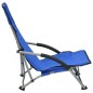 vidaXL Klappbare Strandstühle 2 Stk. Blau Stoff vidaXL Klappbare Strandstühle 2 Stk. Blau Stoff