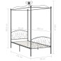 vidaXL Himmelbett-Gestell Grau Metall 90 x 200 cm vidaXL Himmelbett-Gestell Grau Metall 90 x 200 cm