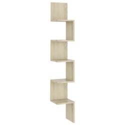 vidaXL Wand-Eckregal Sonoma-Eiche 20x20x127,5 cm Holzwerkstoff