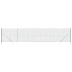 Maschendrahtzaun mit Bodenhülsen Silbern 1,8x10 m