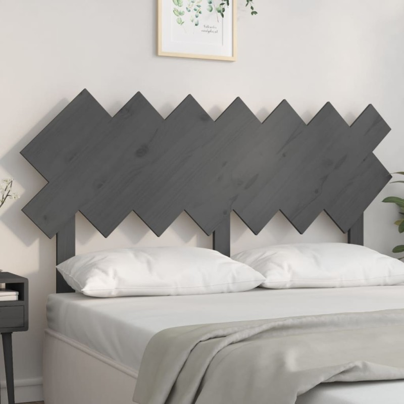 vidaXL Bett-Kopfteil Grau 141x3x80,5 cm Massivholz Kiefer vidaXL Bett-Kopfteil Grau 141x3x80,5 cm Massivholz Kiefer