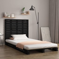 vidaXL Wand-Kopfteil Schwarz 96x3x91,5 cm Massivholz Kiefer