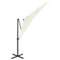 vidaXL Ampelschirm mit LED-Beleuchtung 250 cm Sandweiß vidaXL Ampelschirm mit LED-Beleuchtung 250 cm Sandweiß