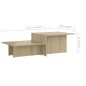 vidaXL Couchtisch Sonoma-Eiche 111,5x50x33 cm Holzwerkstoff vidaXL Couchtisch Sonoma-Eiche 111,5x50x33 cm Holzwerkstoff