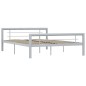 vidaXL Bettgestell Grau und Weiß Metall 140 × 200 cm vidaXL Bettgestell Grau und Weiß Metall 140 × 200 cm