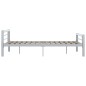 vidaXL Bettgestell Grau und Weiß Metall 140 × 200 cm vidaXL Bettgestell Grau und Weiß Metall 140 × 200 cm