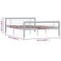 vidaXL Bettgestell Grau und Weiß Metall 140 × 200 cm vidaXL Bettgestell Grau und Weiß Metall 140 × 200 cm
